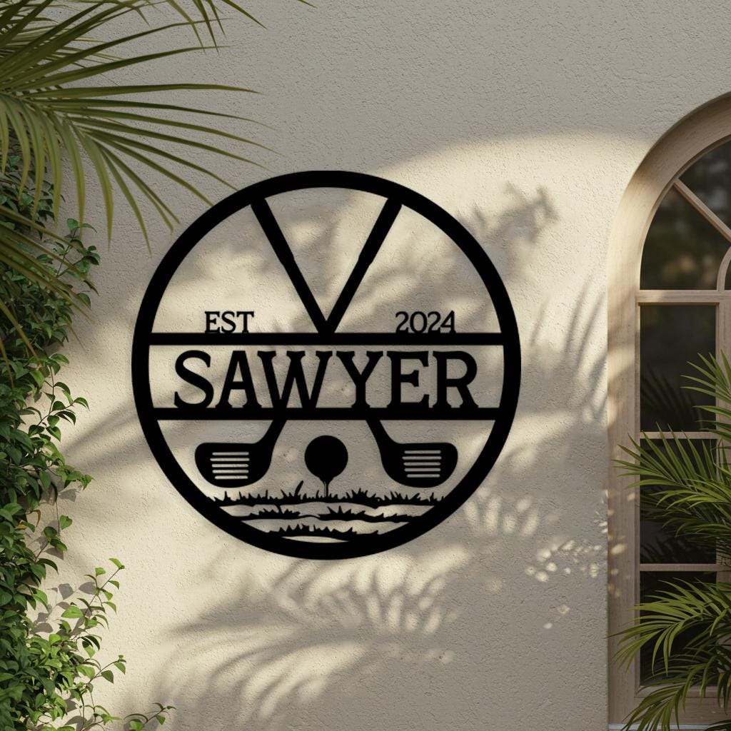 Golf Metal Name Sign