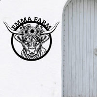 Cow Metal Sign