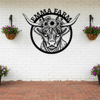 Cow Metal Sign