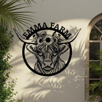 Cow Metal Sign