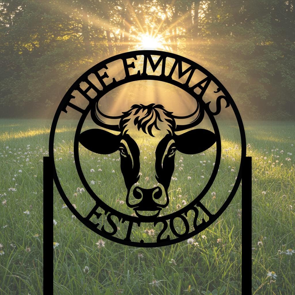 Custom Cow Yard Sign
