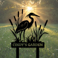 Custom Heron Garden Sign