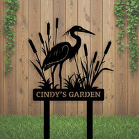 Custom Heron Garden Sign