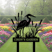 Custom Heron Garden Sign