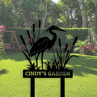 Custom Heron Garden Sign