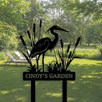 Custom Heron Garden Sign