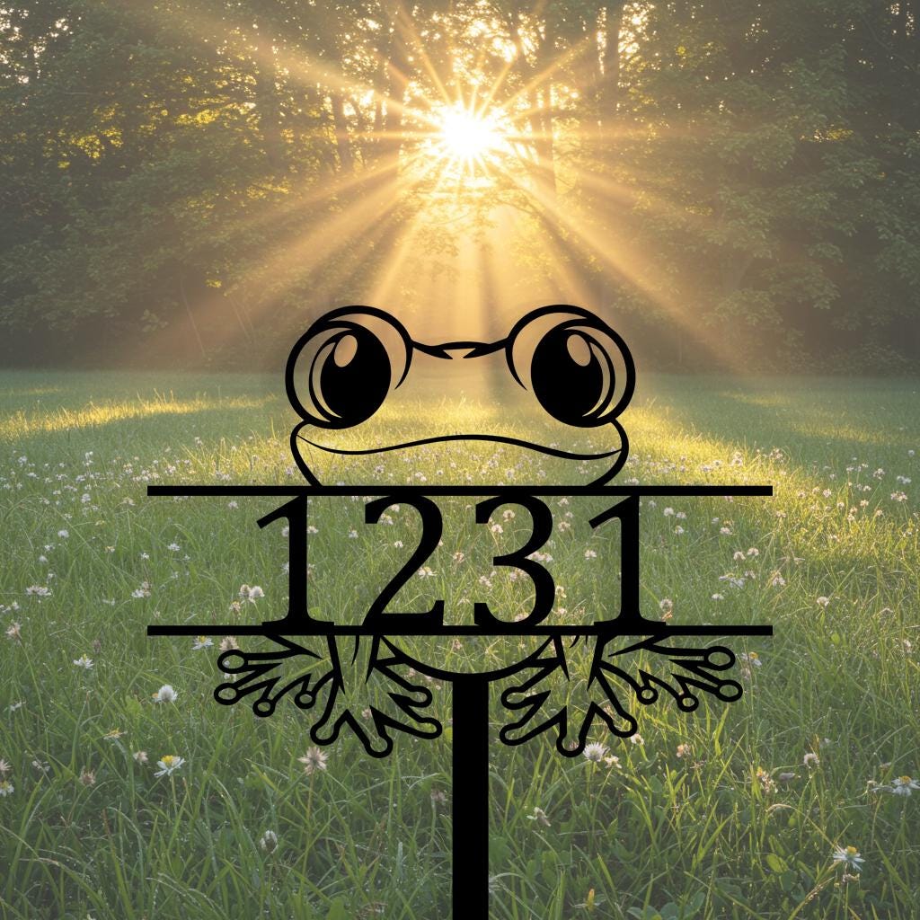 Silly Frog Address Yard Sign