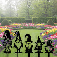 Set of 5 Gnome Garden Stakes
