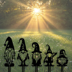 Set of 5 Gnome Garden Stakes
