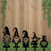 Set of 5 Gnome Garden Stakes