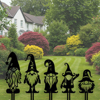 Set of 5 Gnome Garden Stakes