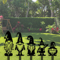 Set of 5 Gnome Garden Stakes
