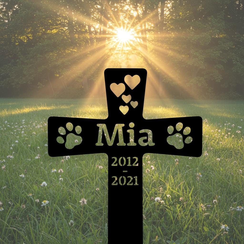 Pet Memorial Cross Sign