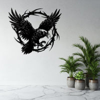 Victorian Gothic Raven Metal Wall Art