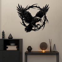Victorian Gothic Raven Metal Wall Art