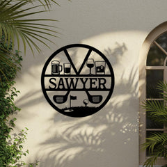 Golf Metal Name Sign
