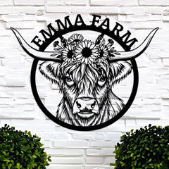 Cow Metal Sign