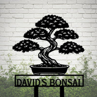 Bonsai Tree Custom Metal Yard Sign