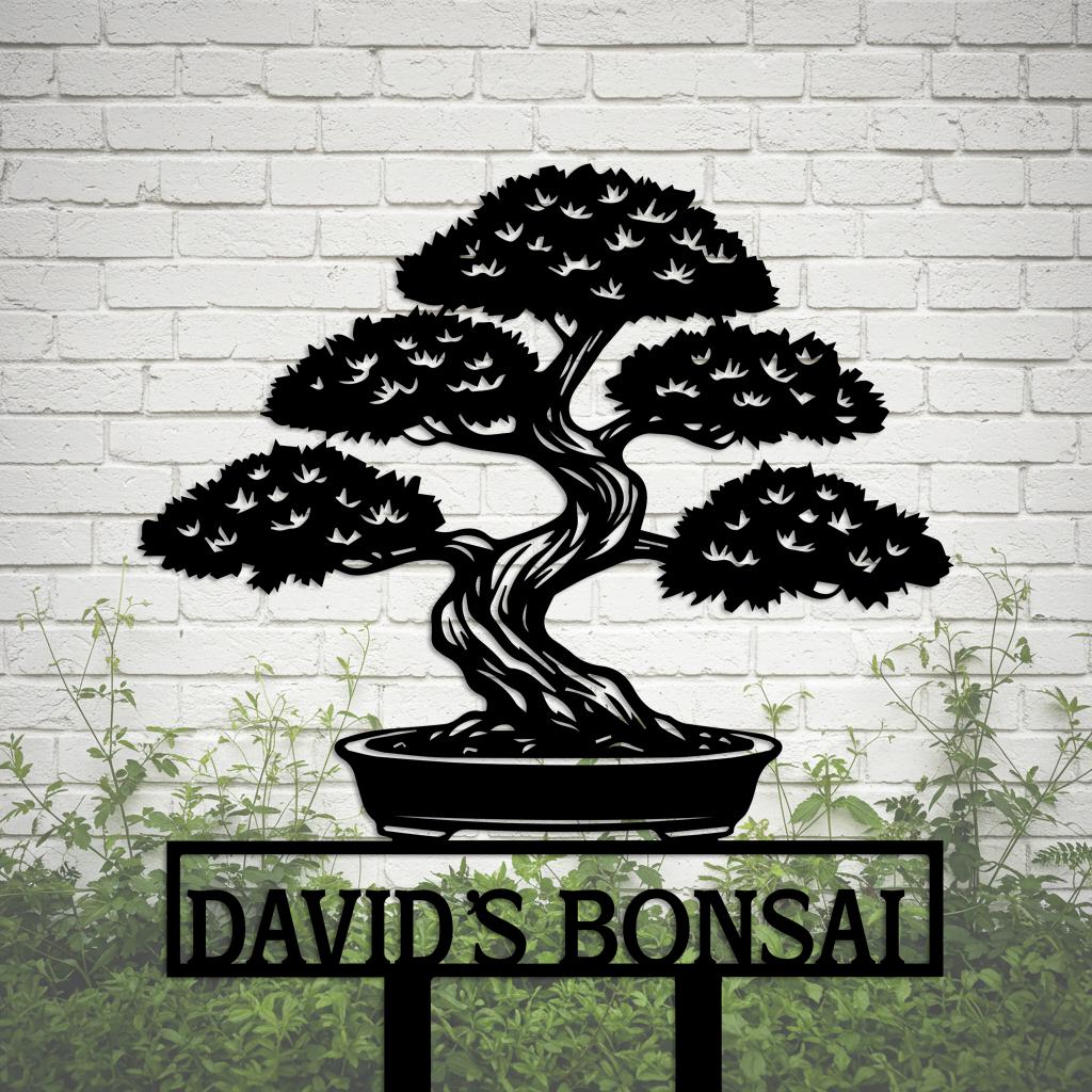 Bonsai Tree Custom Metal Yard Sign