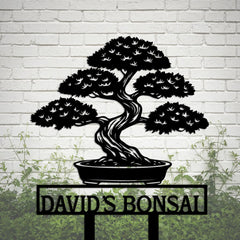 Bonsai Tree Custom Metal Yard Sign