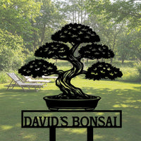 Bonsai Tree Custom Metal Yard Sign