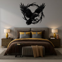 Victorian Gothic Raven Metal Wall Art