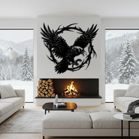 Victorian Gothic Raven Metal Wall Art