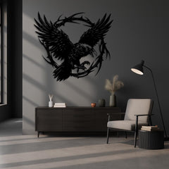 Victorian Gothic Raven Metal Wall Art