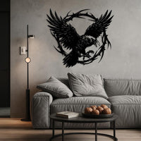 Victorian Gothic Raven Metal Wall Art