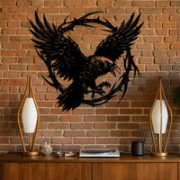 Victorian Gothic Raven Metal Wall Art
