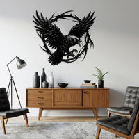 Victorian Gothic Raven Metal Wall Art