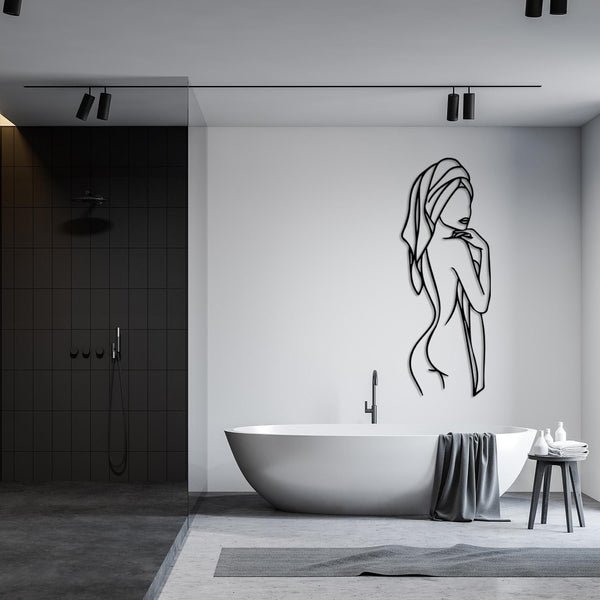 Minimalist Woman Bathroom Wall Art