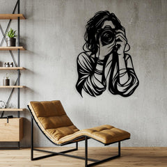 Photographer Woman Metal Wall art