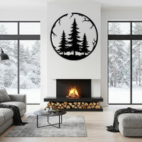 Rustic Pine Tree Metal Wall Art