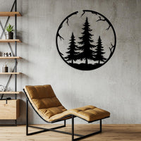 Rustic Pine Tree Metal Wall Art
