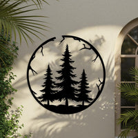 Rustic Pine Tree Metal Wall Art