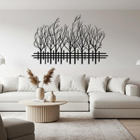 Modern Tree Line Metal Wall Art