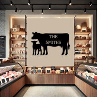 Custom Cow Family Name Sign