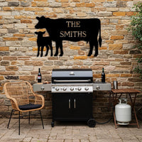 Custom Cow Family Name Sign