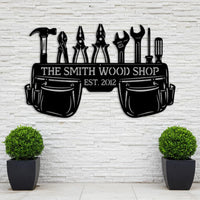 Custom Wood Shop Metal Sign