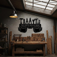 Custom Wood Shop Metal Sign