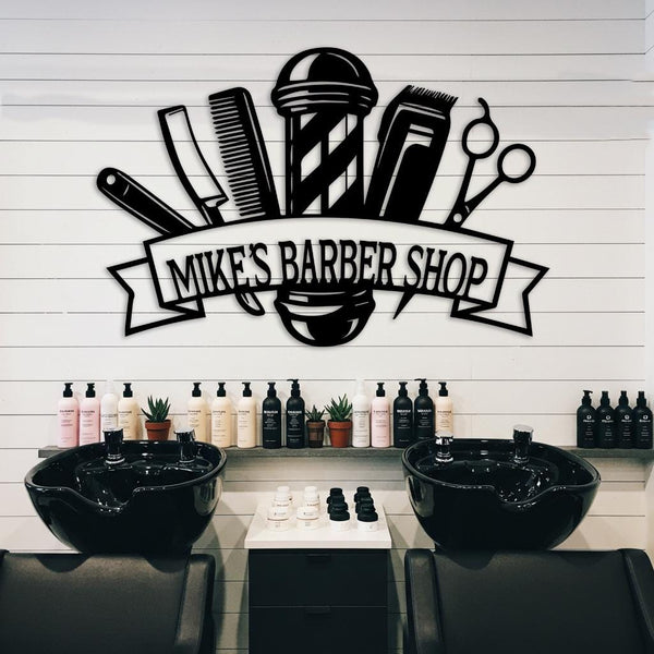 Custom Barber Shop Metal Sign