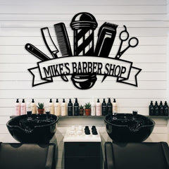 Custom Barber Shop Metal Sign