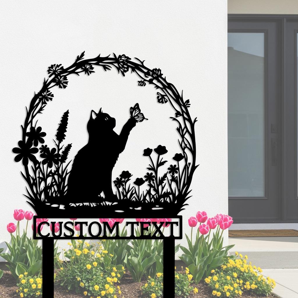 Cute Cat Garden Stake