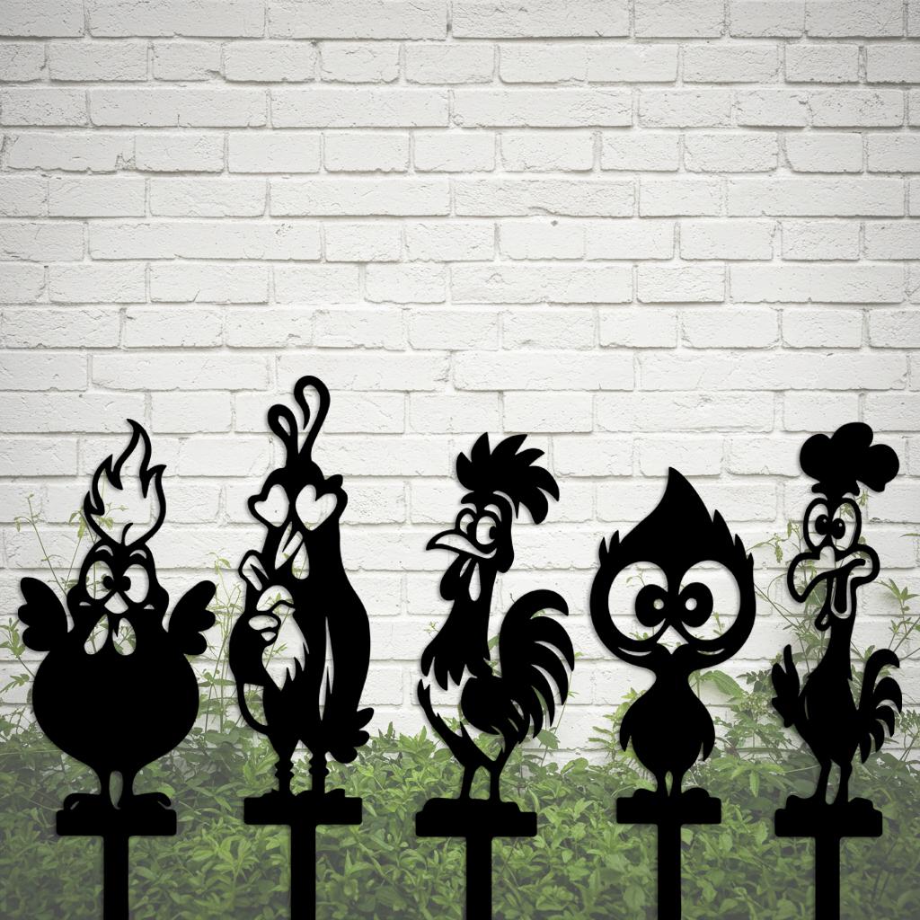 Funny Chicken Garden Stakes
