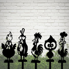 Funny Chicken Garden Stakes