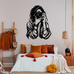 Photographer Woman Metal Wall art