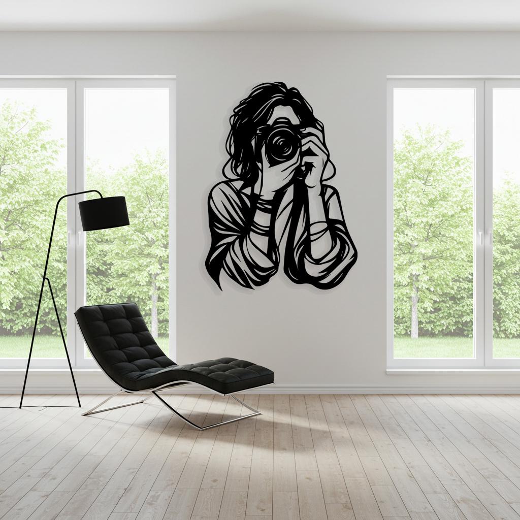 Photographer Woman Metal Wall art