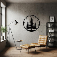 Rustic Pine Tree Metal Wall Art