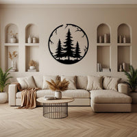 Rustic Pine Tree Metal Wall Art